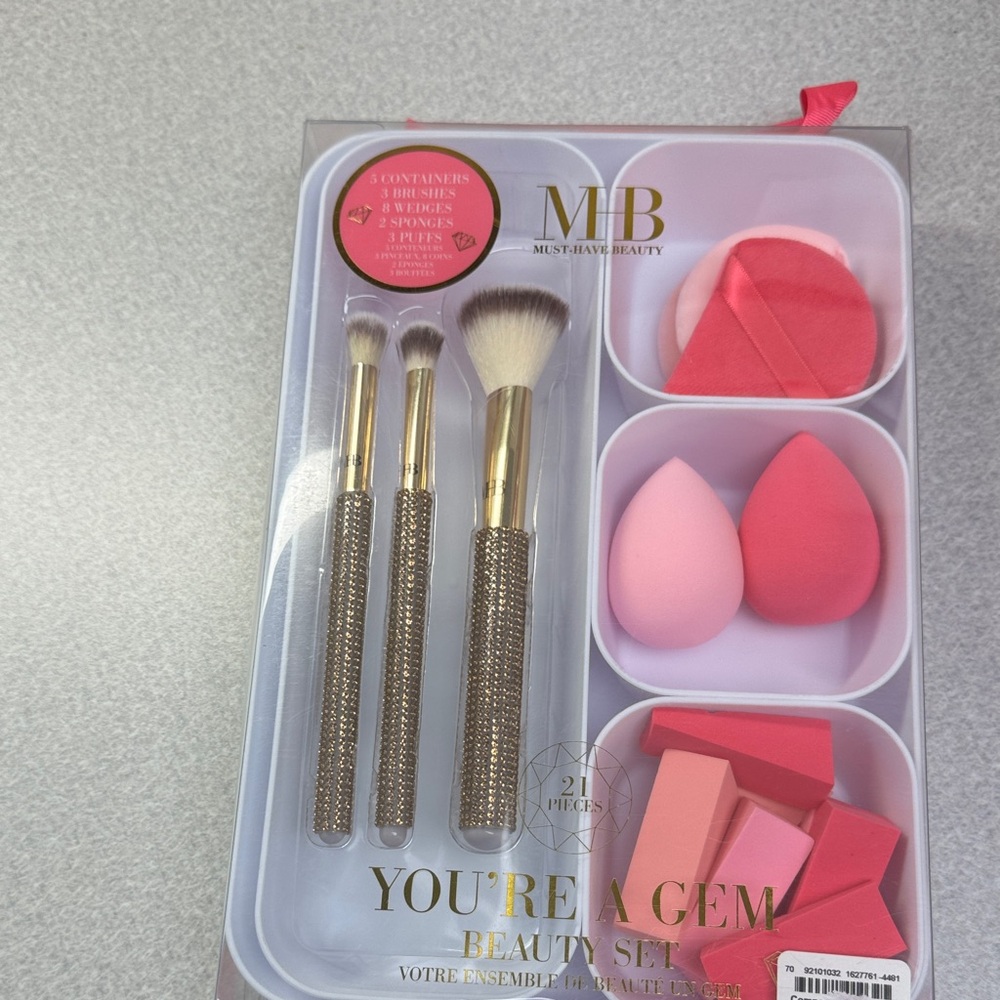 Makeup Brush and Sponge Set - Pink